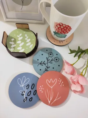 Bloomline - Wooden coasters by Homesy Hues