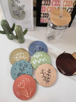 Bloomline - Wooden coasters by Homesy Hues