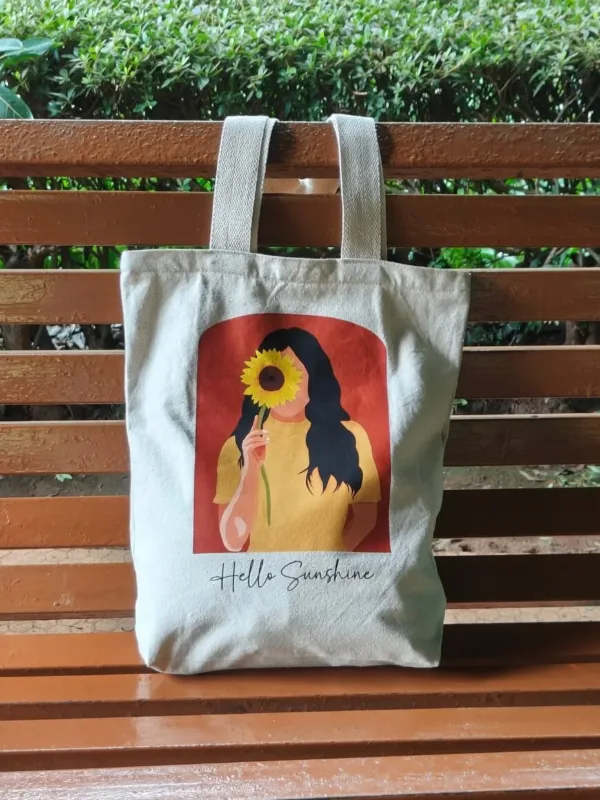 Hello Sunshine - tote bags by Homesy Hues