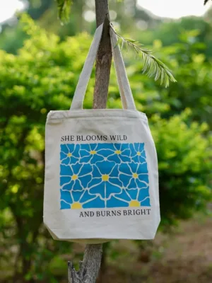 She Blooms Wild - tote bags by Homesy Hues