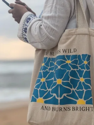 She Blooms Wild - tote bags by Homesy Hues