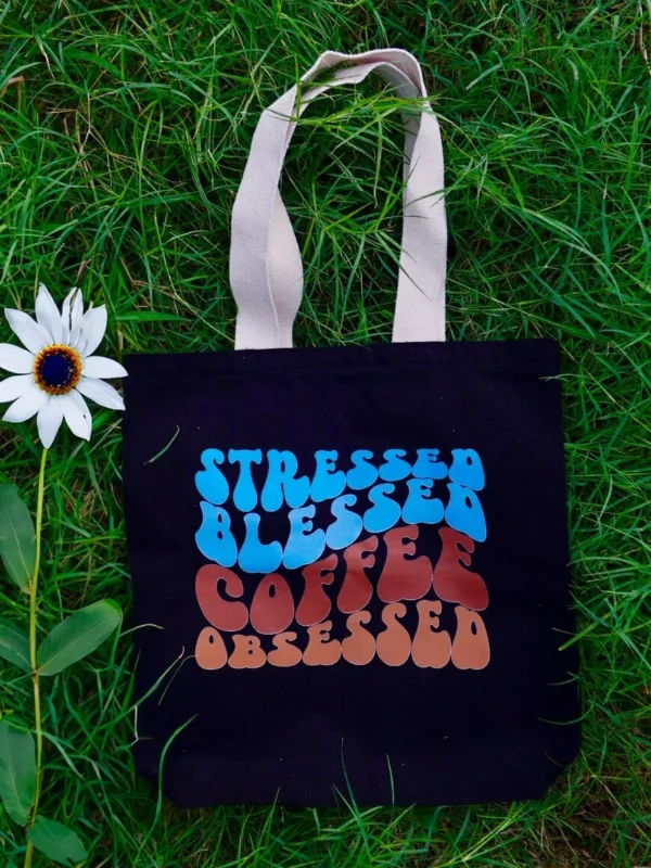 Stressed Blessed Coffee Obsessed - Tote bags by Homesy Hues